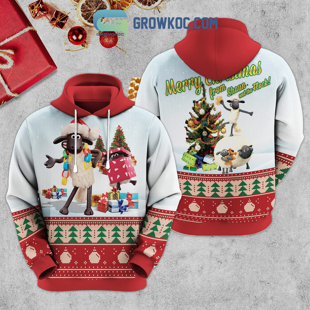 Merry Christmas From Shaun And The Flock Hoodie T Shirt