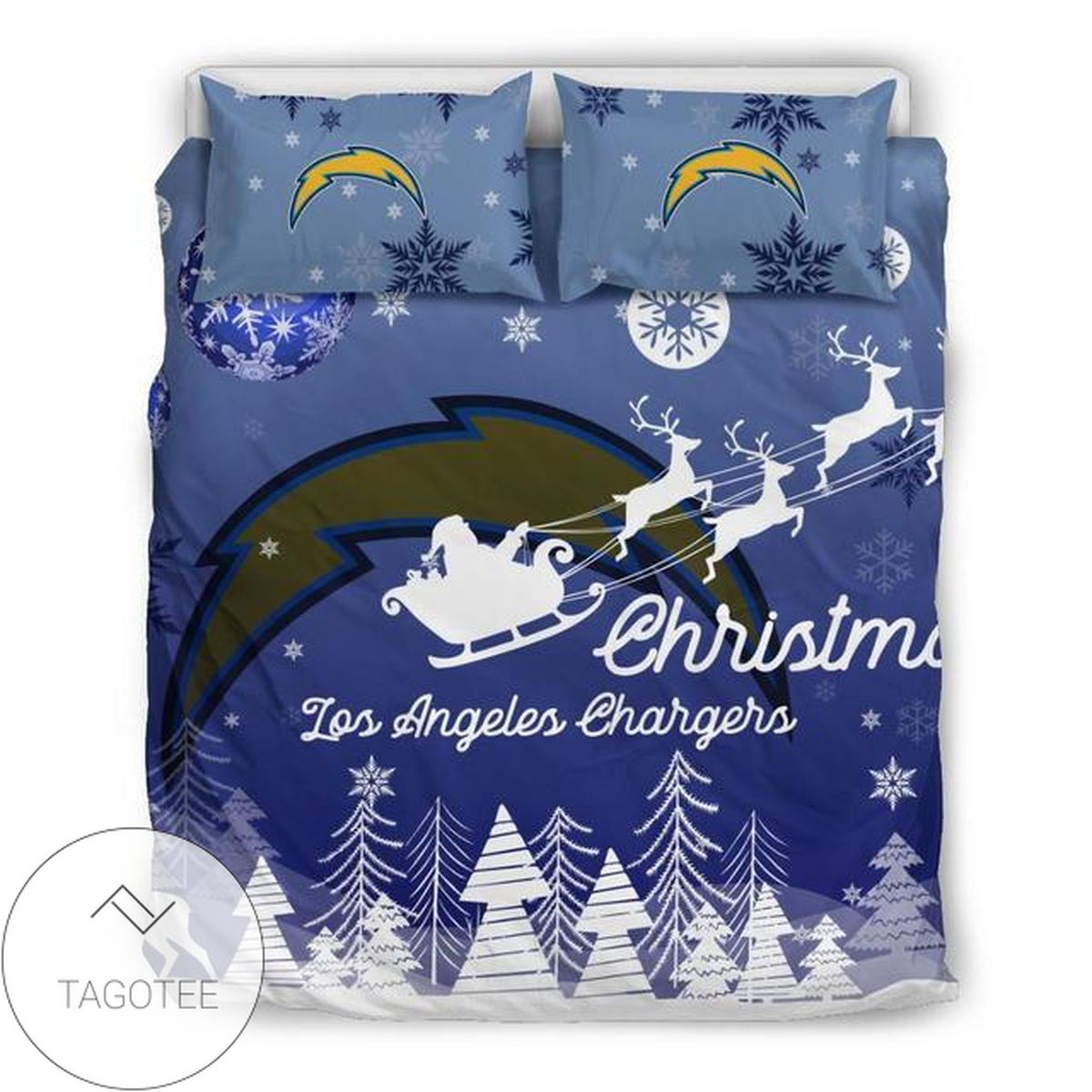 Merry Christmas Los Angeles Chargers Football Sport 2 Bedding Set 2022