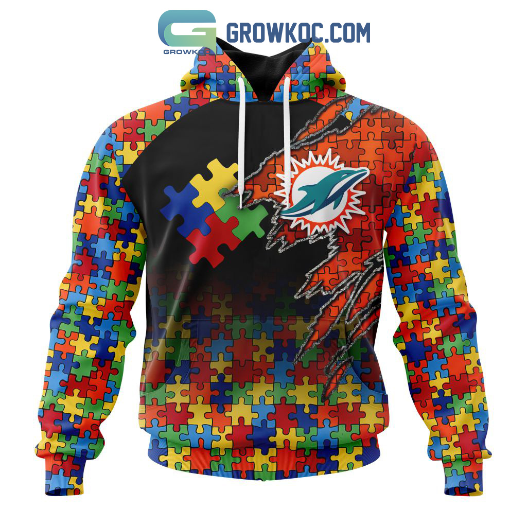 Miami Dolphins NFL Special Autism Awareness Design Hoodie T Shirt