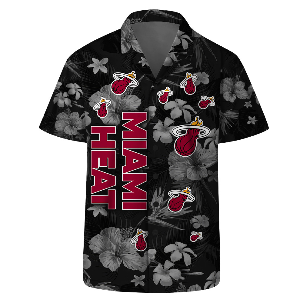 Miami Heat - NBA Team Logo Floral Hawaiian Set Vintage Design