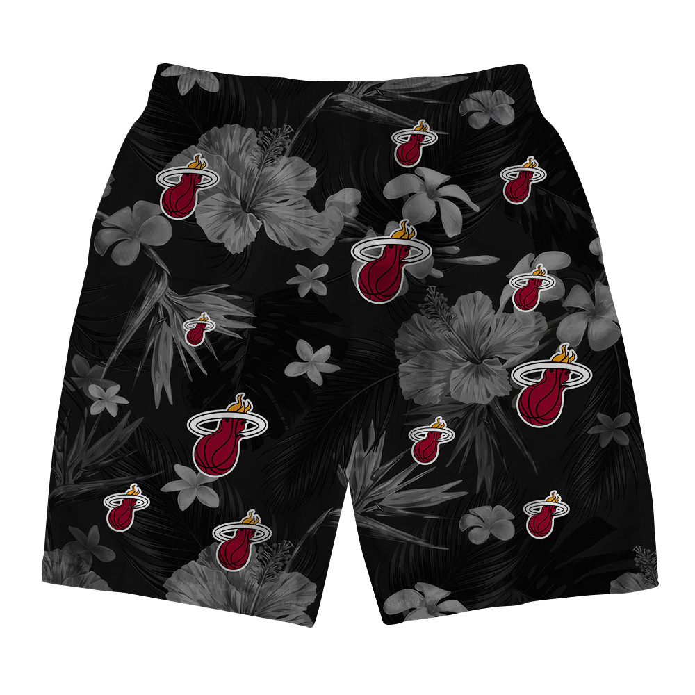 Miami Heat - NBA Team Logo Floral Hawaiian Set Vintage Design