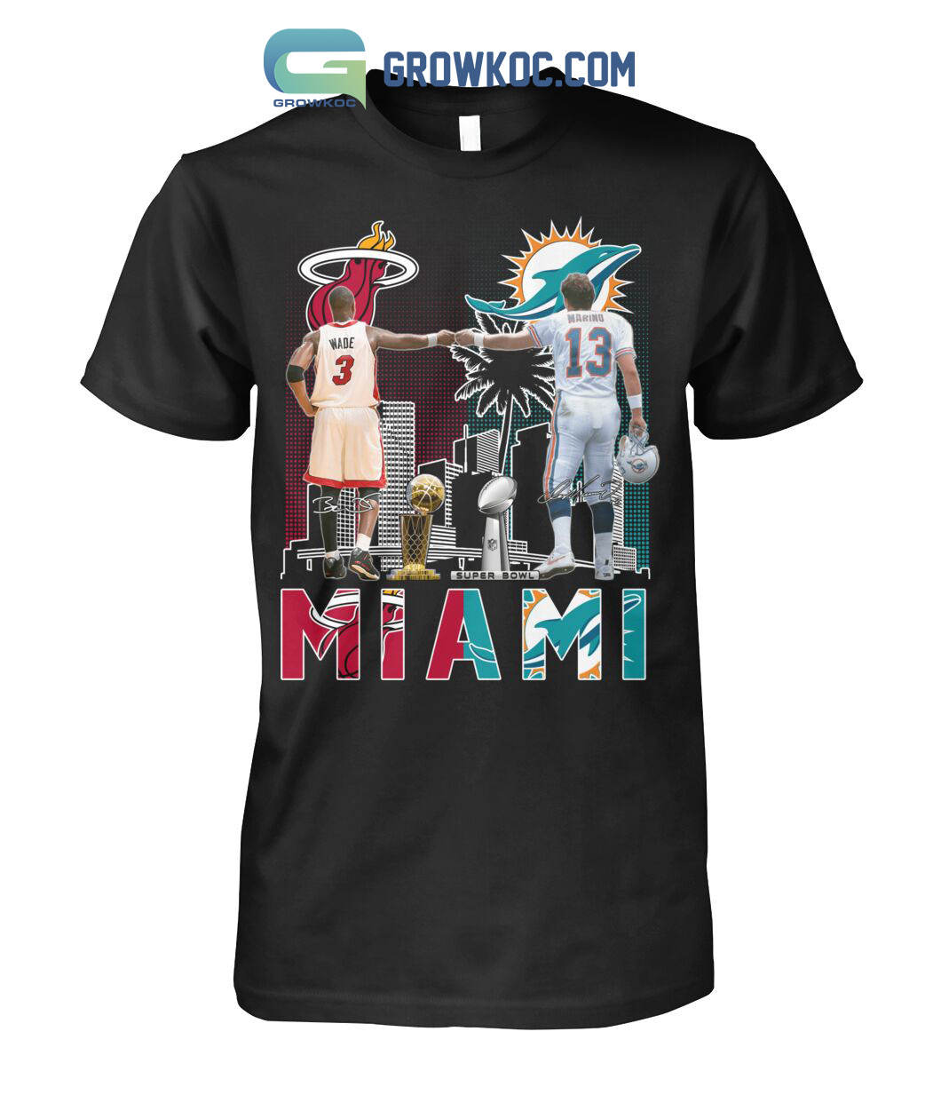 Miami Heat Wade And Dolphins City Champions T Shirt