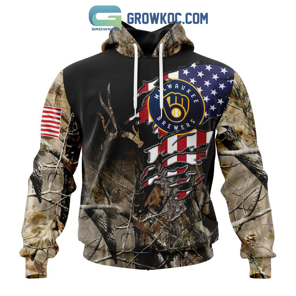 Milwaukee Brewers MLB Special Camo Realtree Hunting Hoodie T Shirt