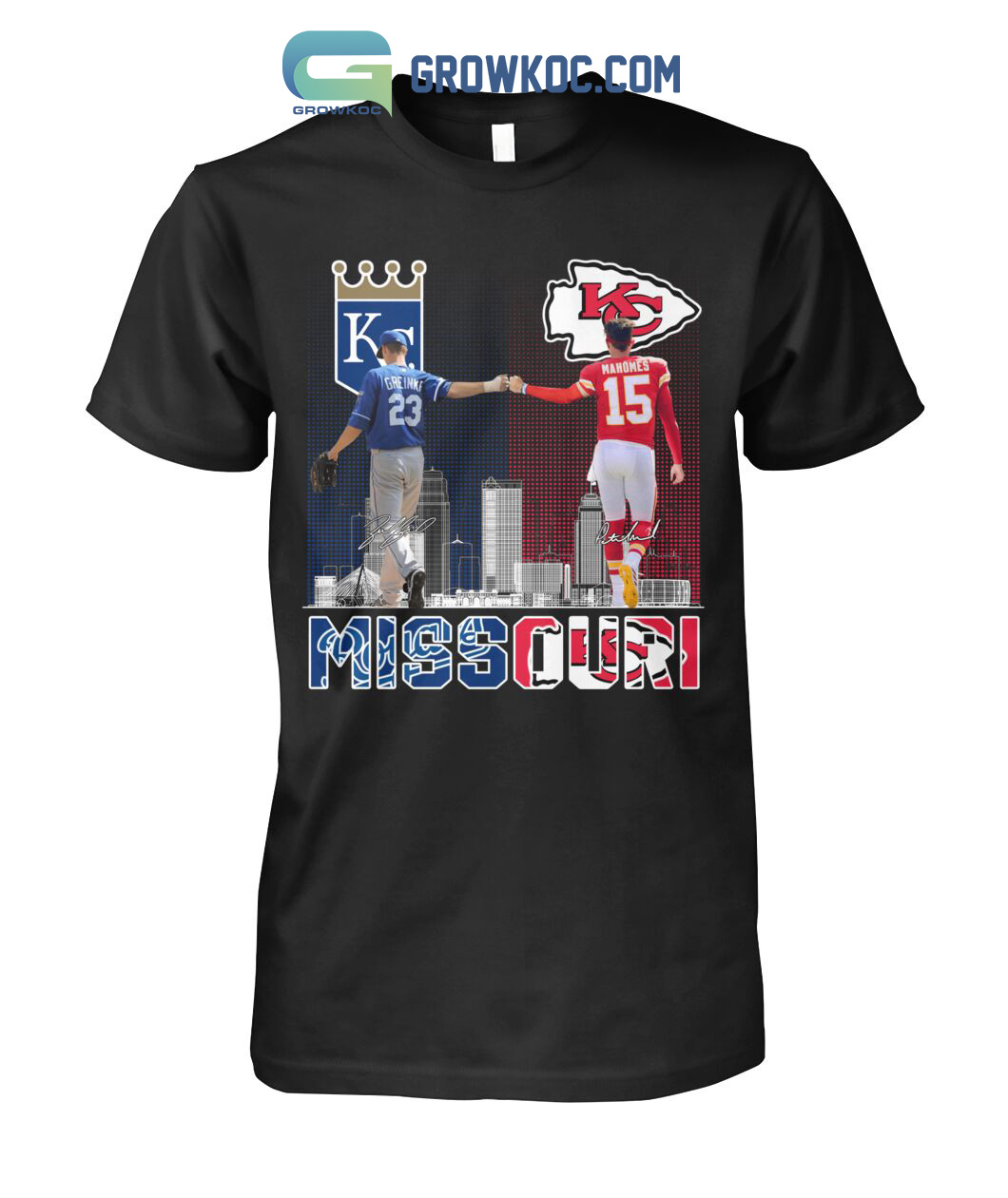 Missouri Kansas City Chief Patrick Mahomes And Royals Greinke T Shirt