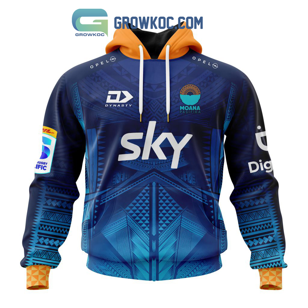 Moana Pasifika Personalized 2024 Home Super Rugby Fan Hoodie Shirts