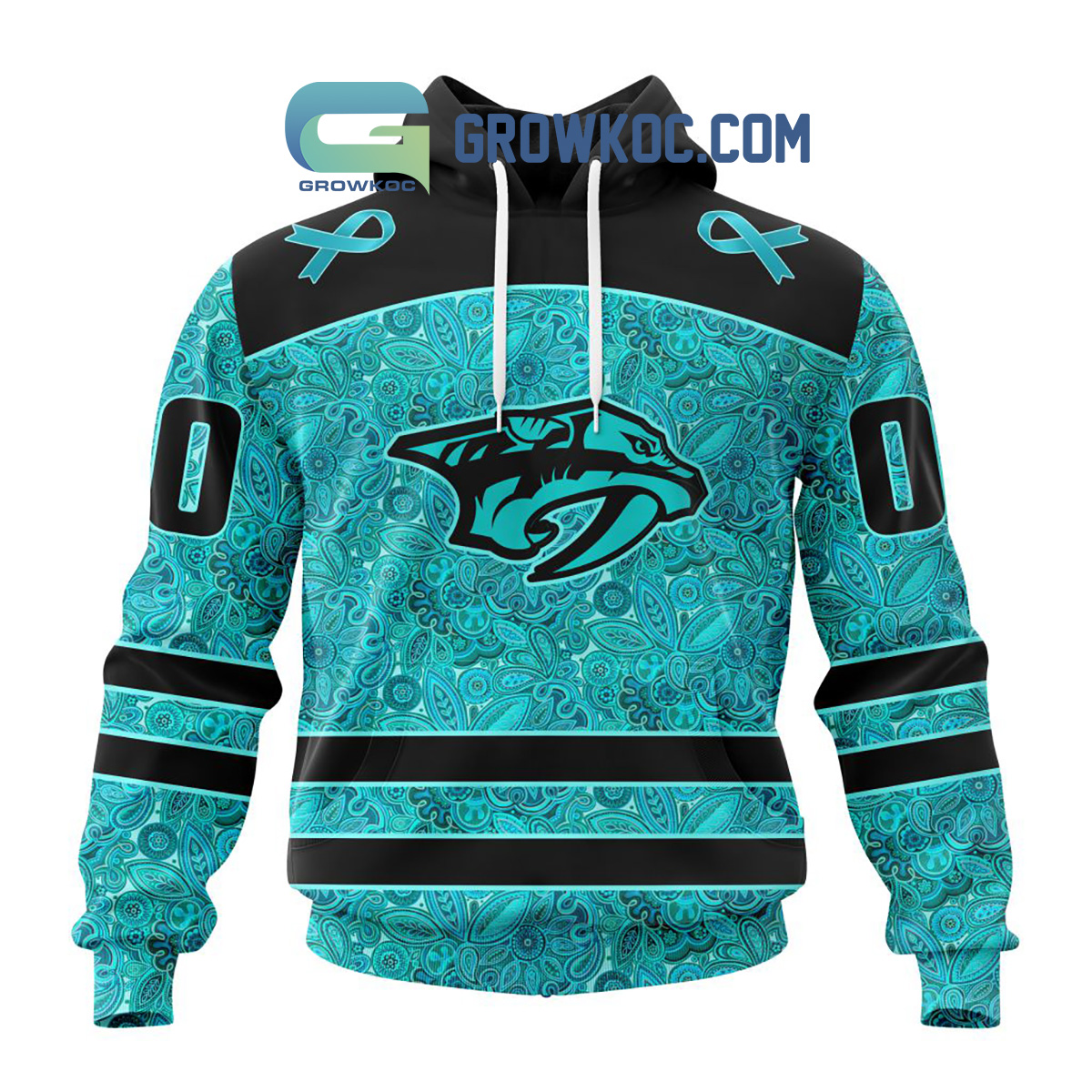 Nashville Predators Fight Ovarian Cancer Personalized Hoodie Shirts