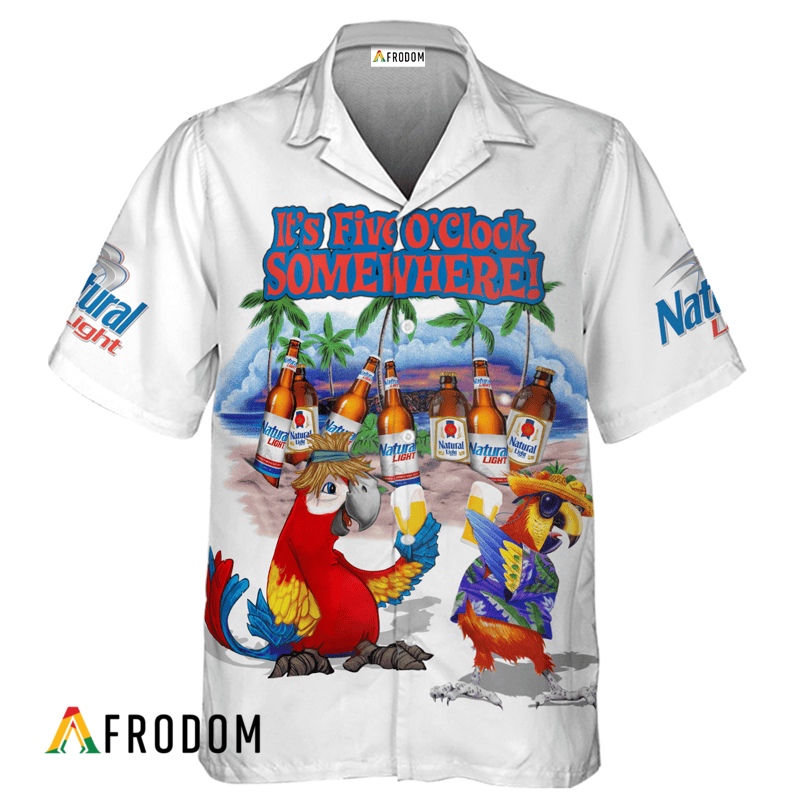 Natural Light Funny Parrot Hawaiian Shirt