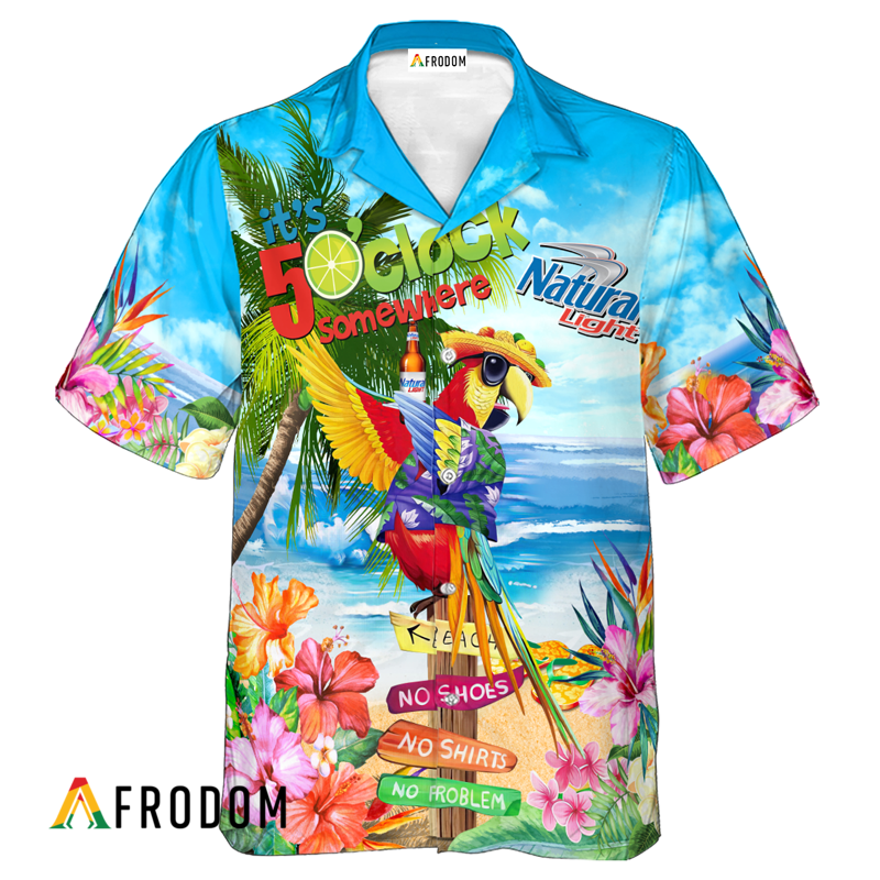 Natural Light Parrot Hawaiian Shirt