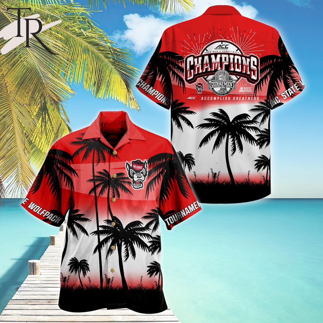 NC State Wolfpack 2024 ACC Men's Basketball Conference Tournament Champion Hawaiian Shirt