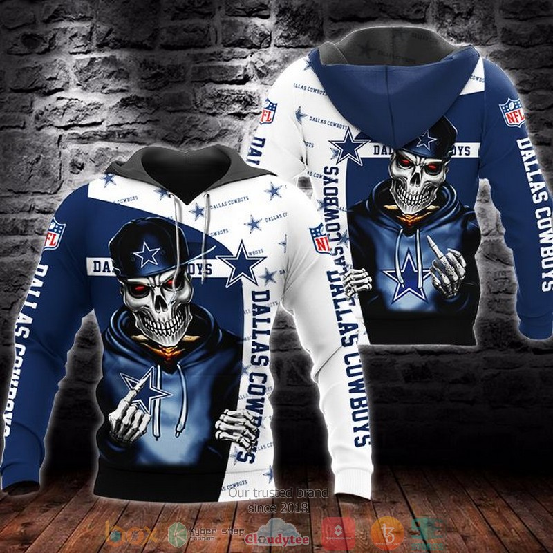 NEW Dallas Cowboys Skeleton 3D Hoodie