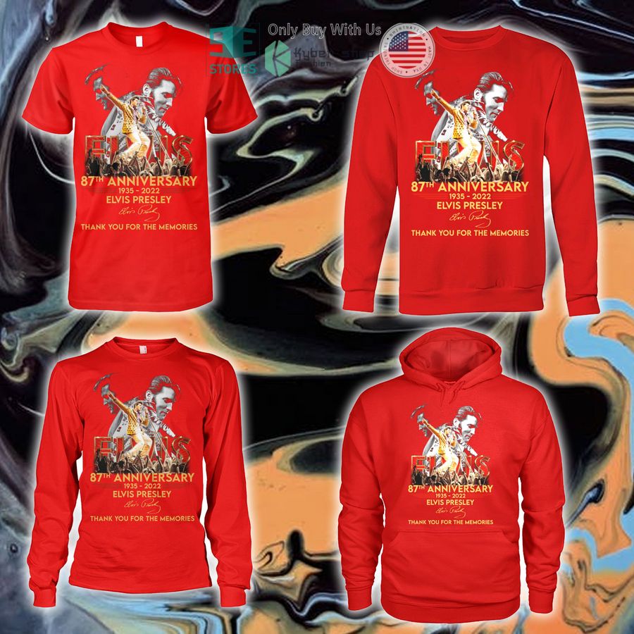NEW Elvis Presley 87th Anniversary Thank You For The Memories Hoodie, Shirt