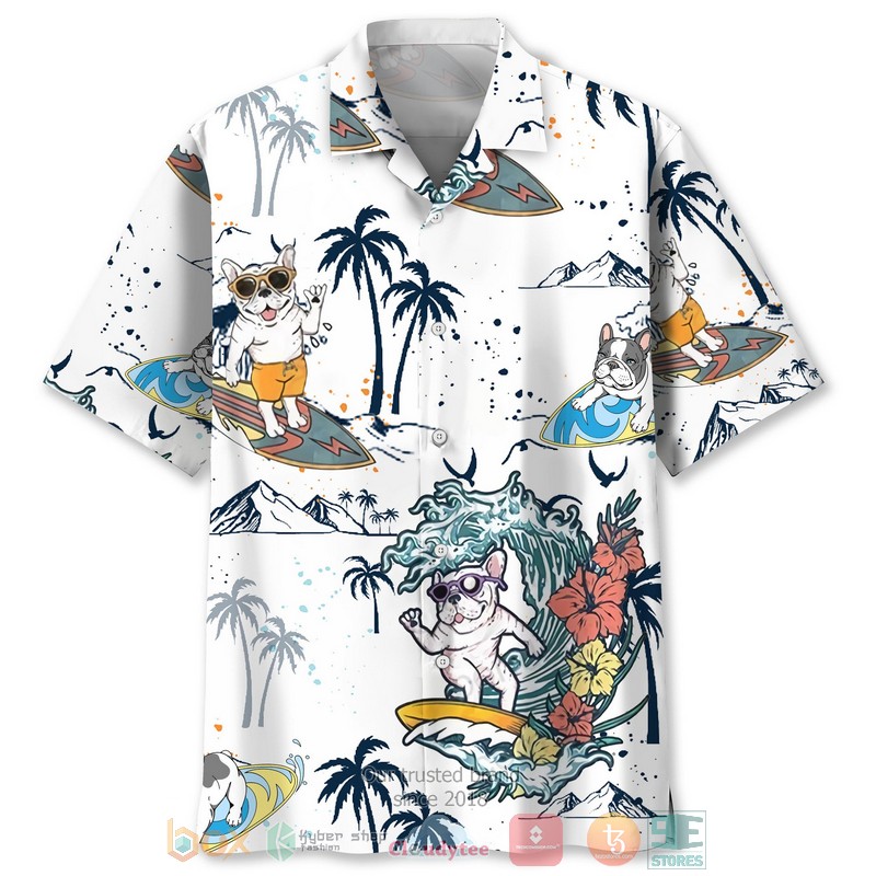 NEW French Bulldog Beach Funny Hawaiian Shirt