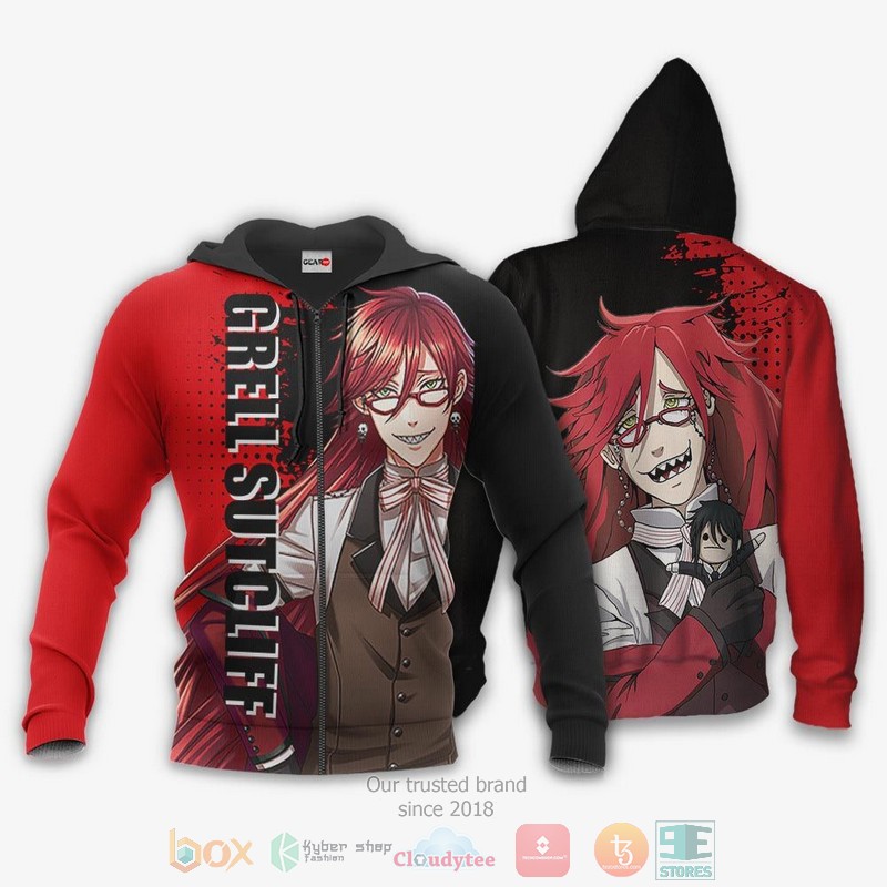 NEW Grell Sutcliff Black Butler Anime Full Printed 3D Sweater, Hoodie
