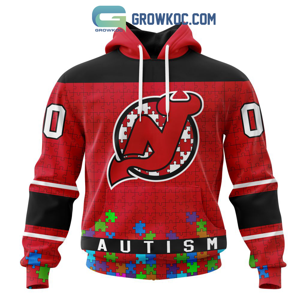 New Jersey Devils NHL Special Unisex Kits Hockey Fights Against Autism Hoodie T Shirt