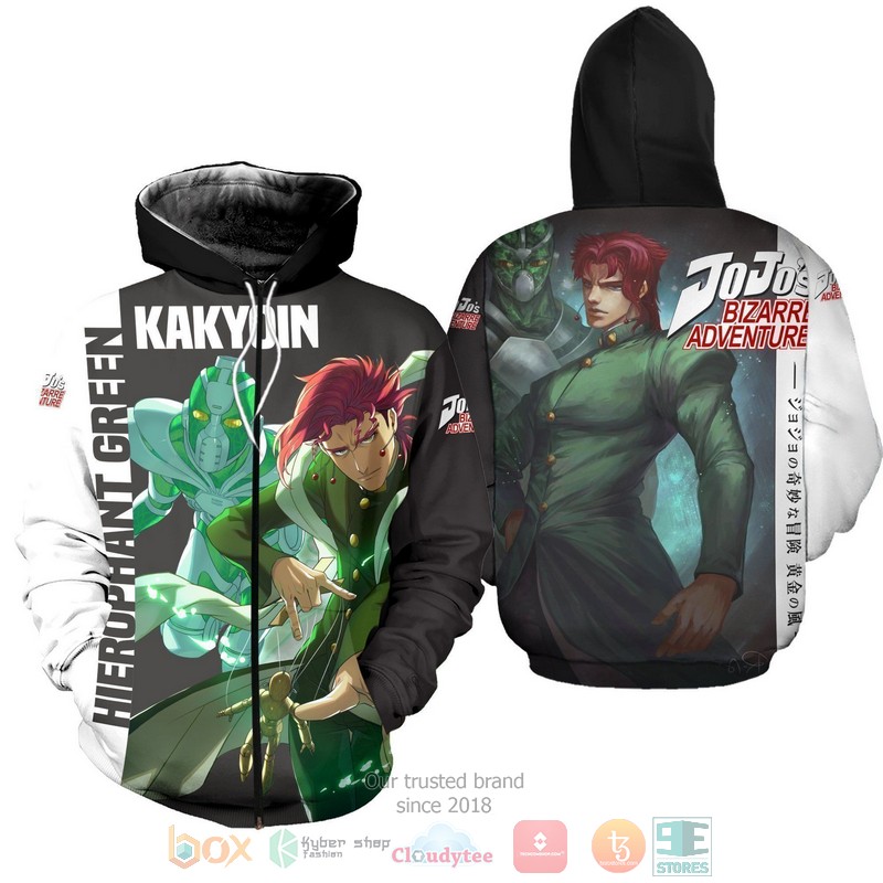 NEW Kakyoin Hierophant Green JoJo’s Bizarre Adventure Full Printed 3D Sweater, Hoodie