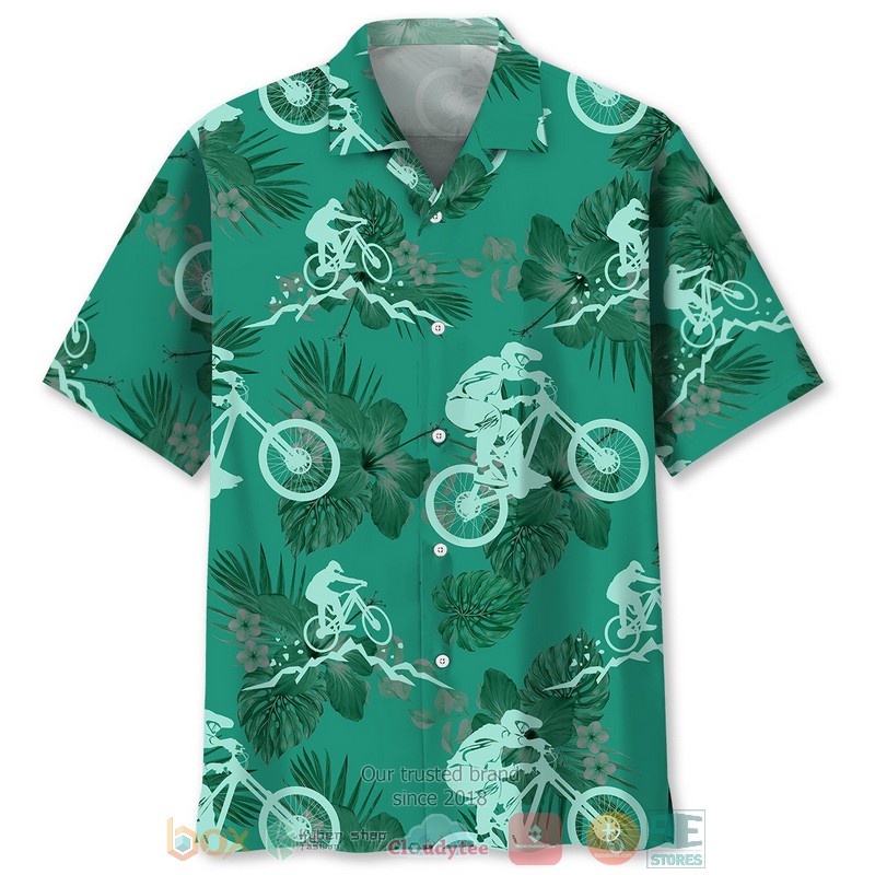 NEW Mountain Bike Kelly Green Hawaiian Shirt
