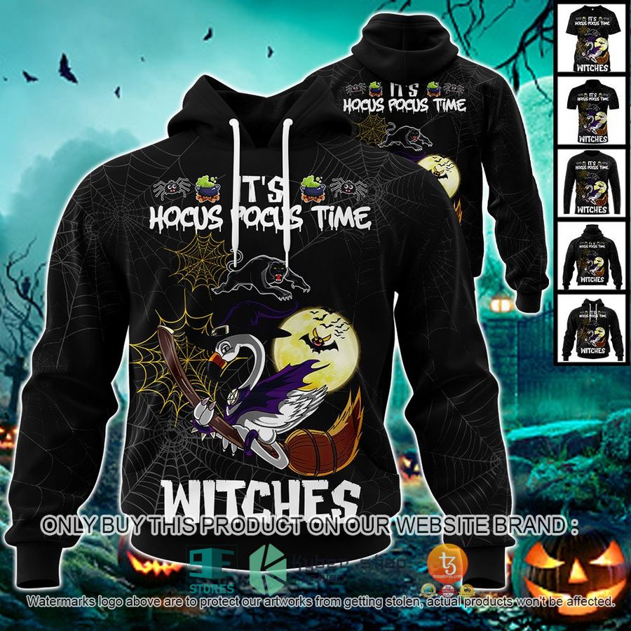 NEW Penrith Panthers It’s Hocus Pocus Time Halloween Flamingo Witches Hoodie, Shirt