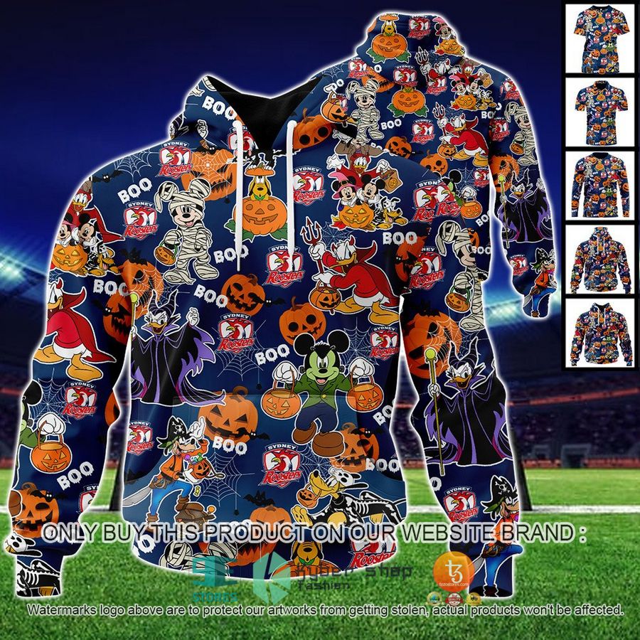 NEW Sydney Roosters Mickey Friends Halloween Hoodie, Shirt
