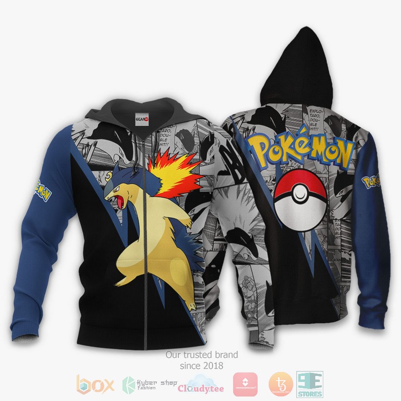 NEW Typhlosion Anime Pokemon Mix Manga Full Printed 3D Sweater, Hoodie