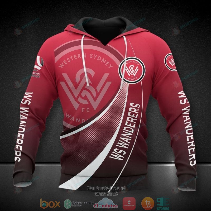 NEW Western Sydney Wanderers FC dark red 3D Printed hoodie, shirt