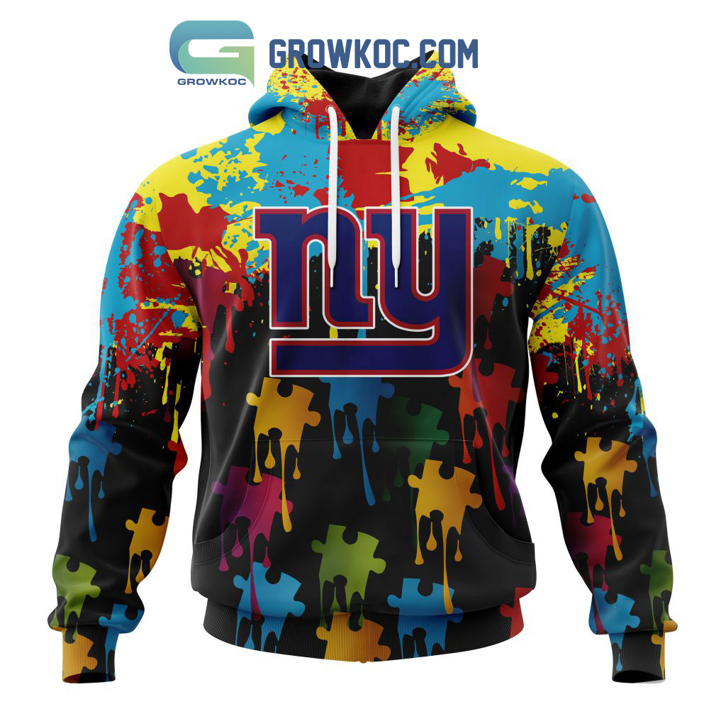 New York Giants Personalized Autism Awareness Puzzle Painting Hoodie Shirts