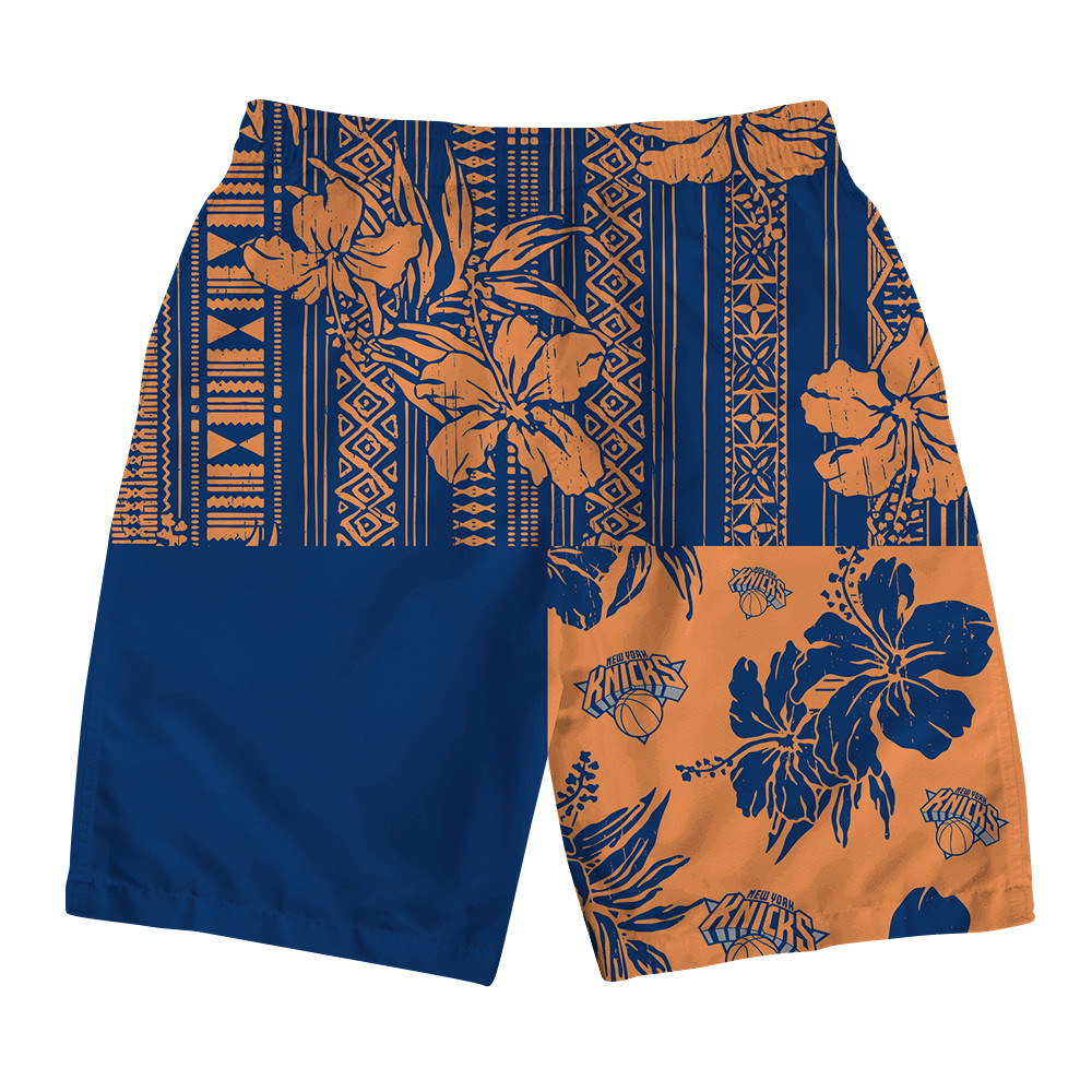 New York Knicks National Basketball Association Hawaiian Set Floral V5 NBA Pattern