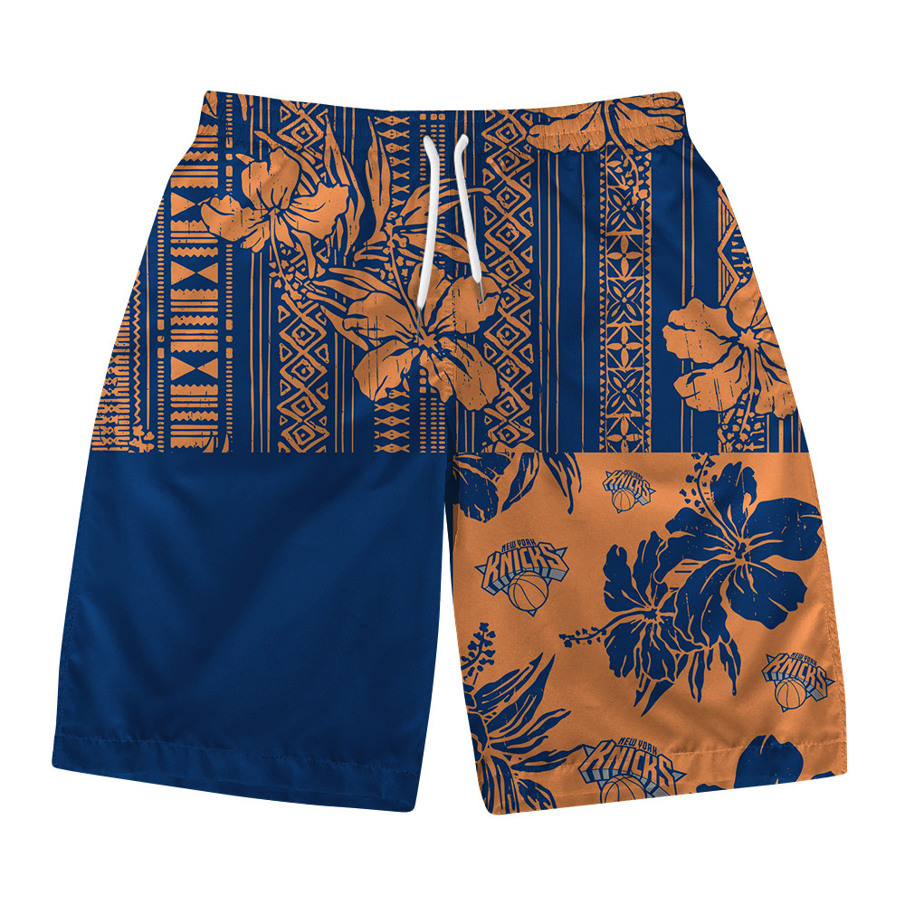 New York Knicks National Basketball Association Hawaiian Set Floral V5 NBA Pattern