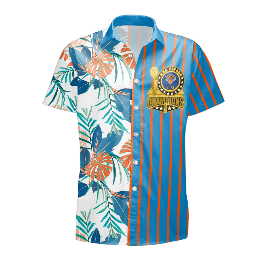 New York Knicks NBA Champions Pattern Print Hawaiian Shirt