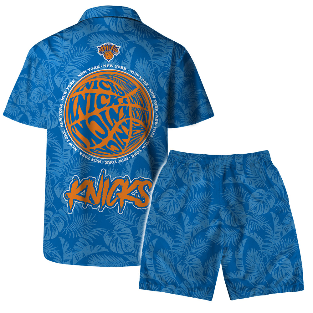 New York Knicks - NBA Team Logo Basketball Aloha Design Hawaiian Set