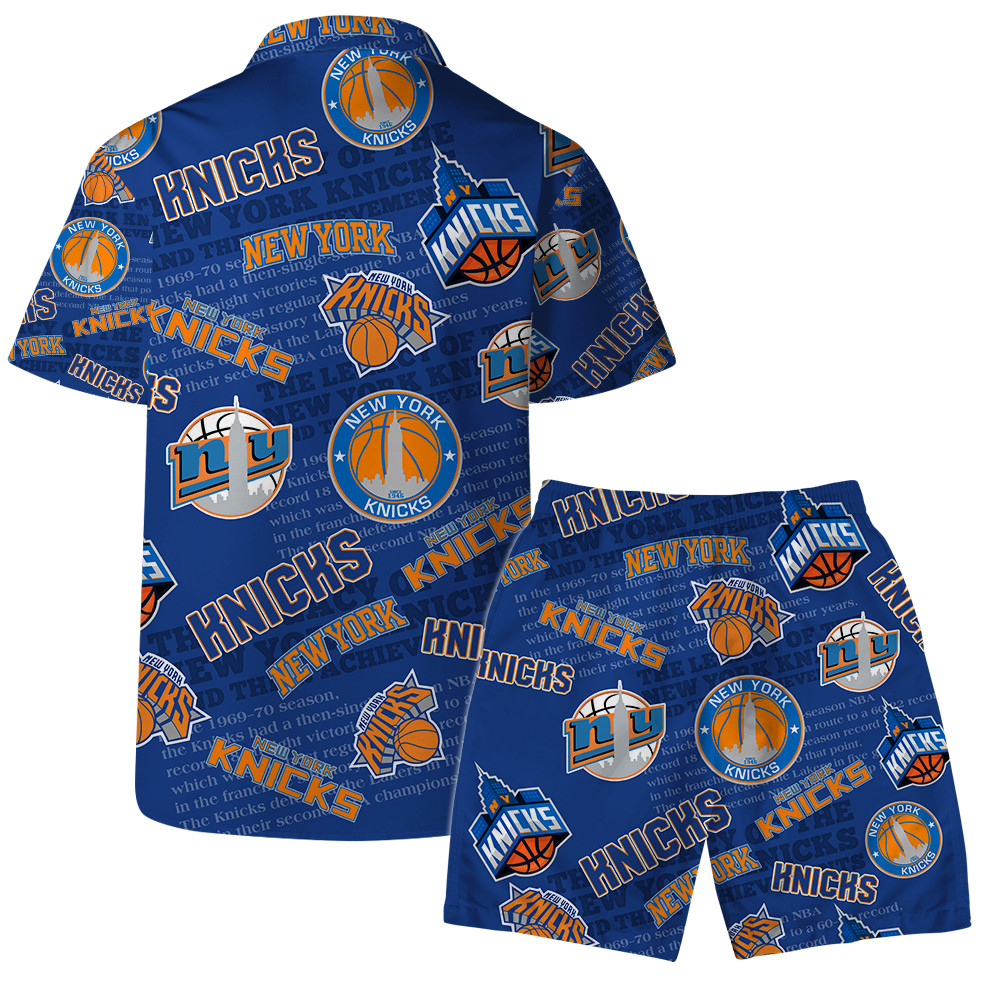 New York Knicks - NBA Team Logo Basketball Stars Pattern Hawaiian Set
