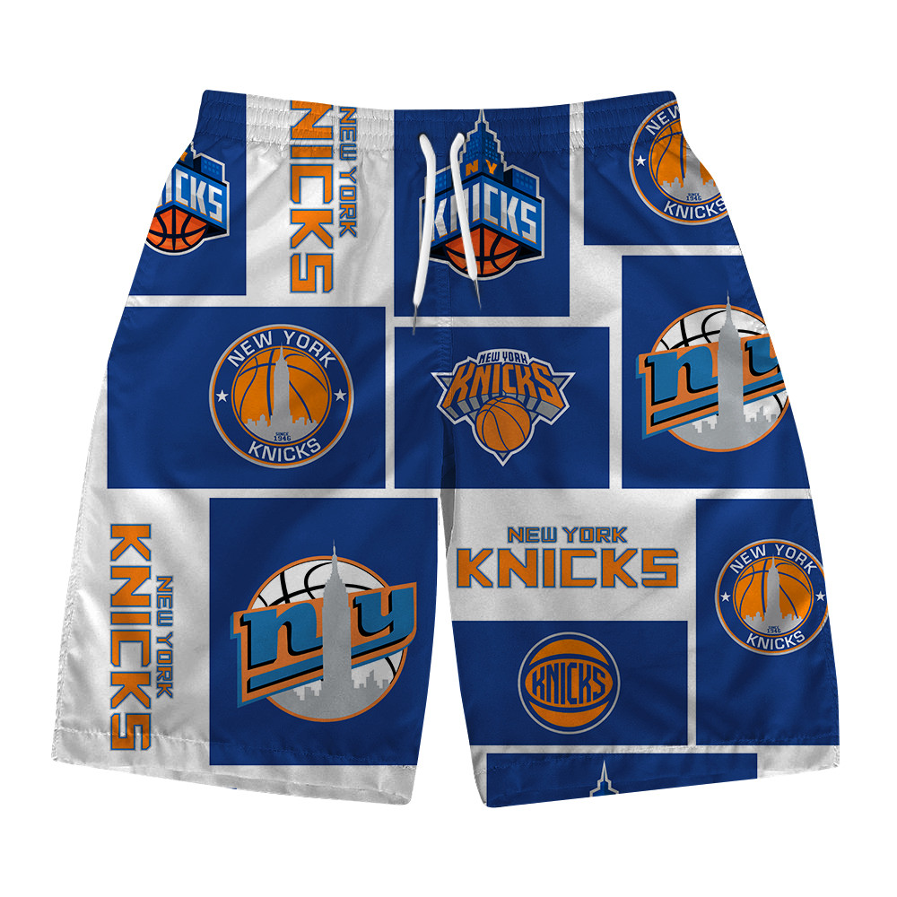 New York Knicks - NBA Team Logo Pattern Basketball Hawaiian Set