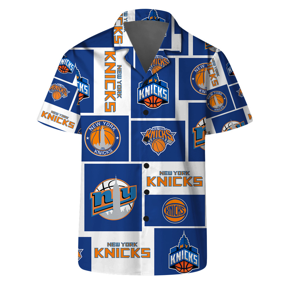 New York Knicks - NBA Team Logo Pattern Basketball Hawaiian Set