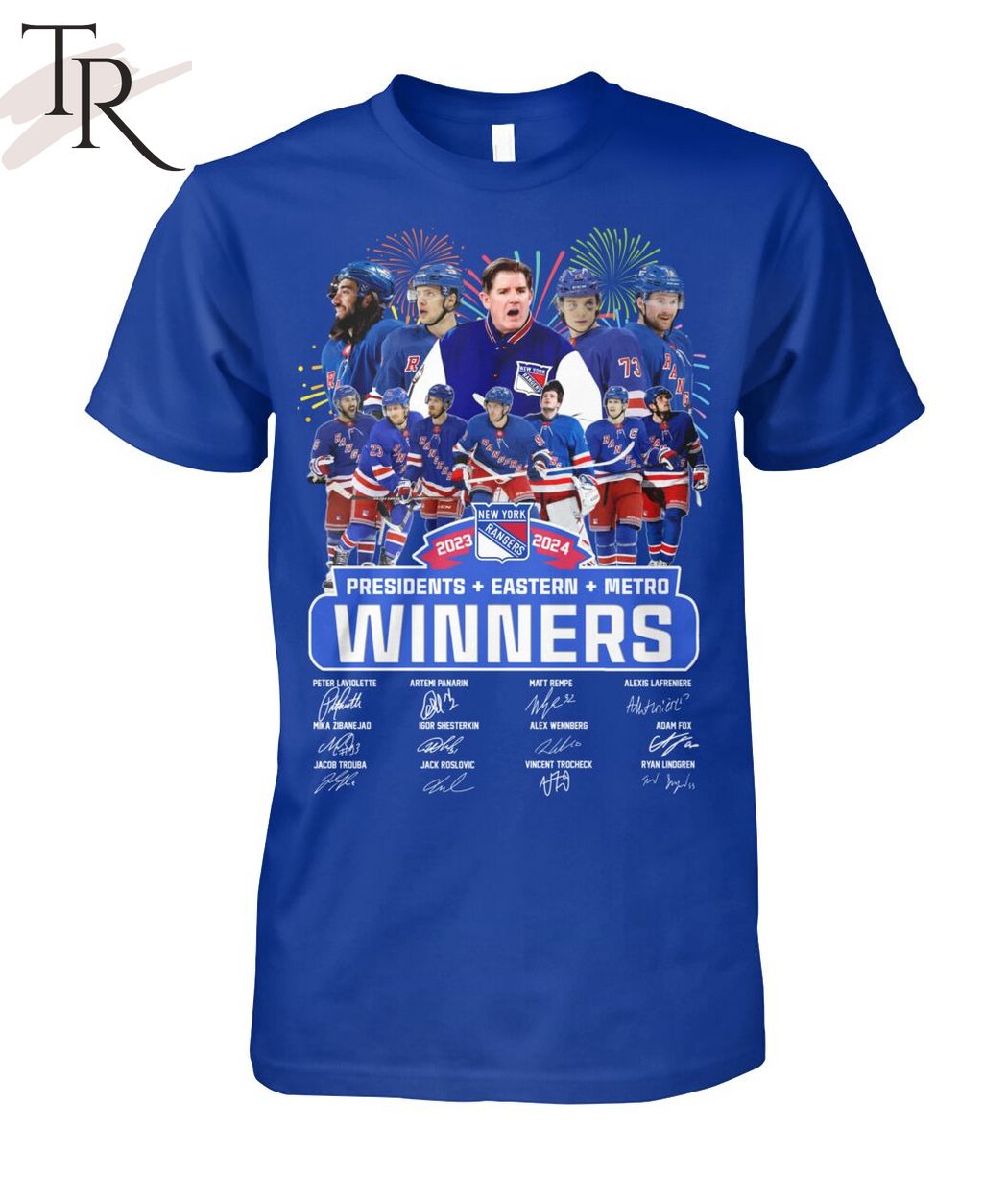 New York Rangers 2023-2024 Presidents + Eastern + Metro Winners T-Shirt