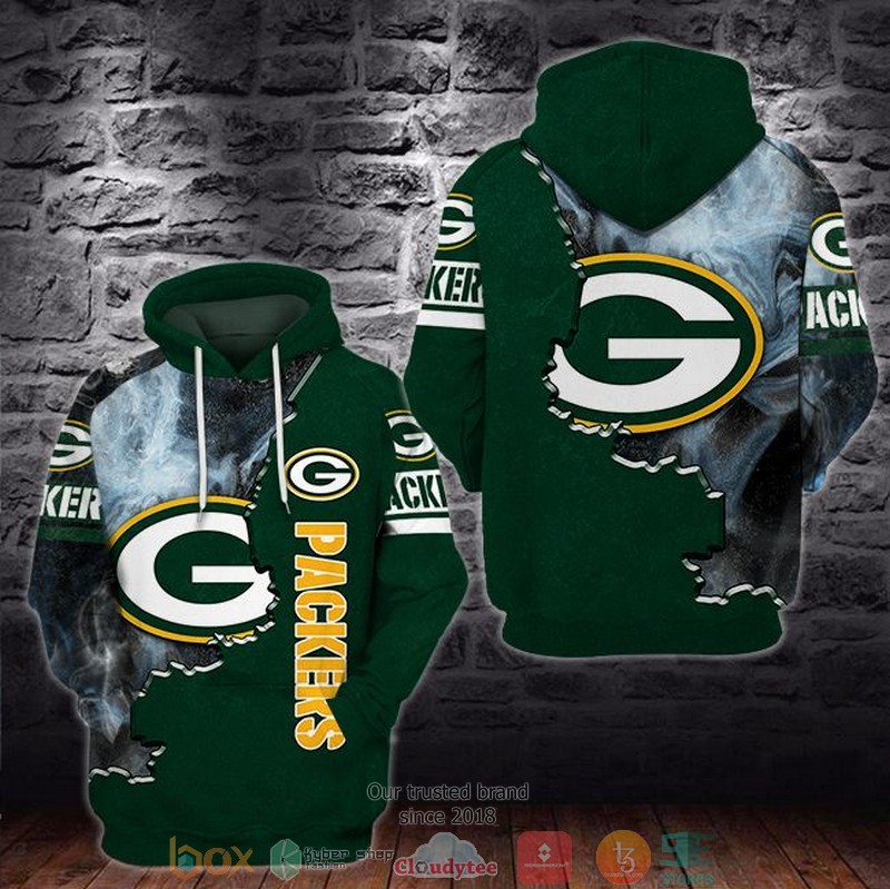 NFL Green Bay Packers Smoke Green 3d hoodie