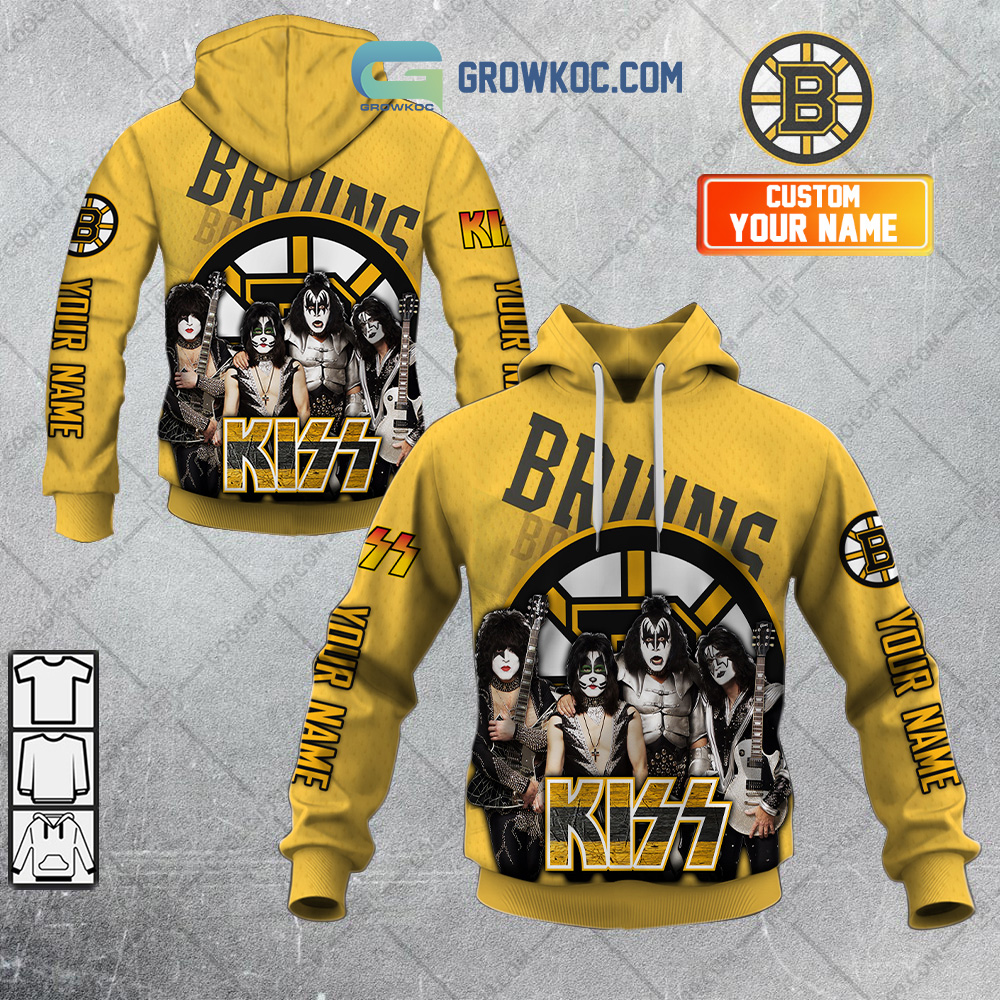 NHL Boston Bruins Personalized Collab With Kiss Band Hoodie T Shirt