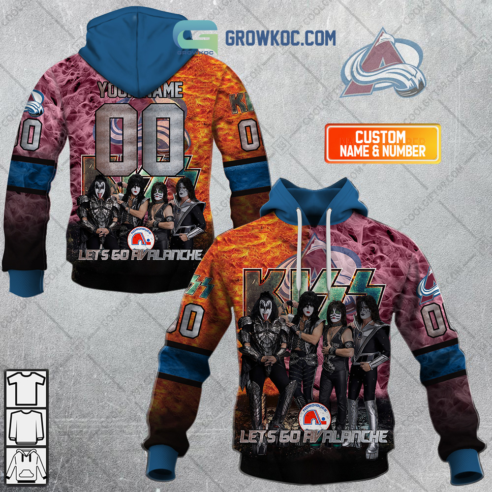 NHL Colorado Avalanche Personalized Let's Go With Kiss Band Hoodie T Shirt