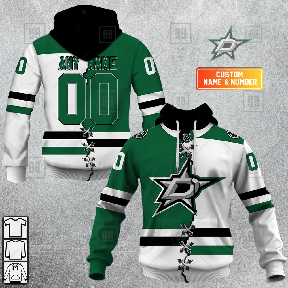 NHL Dallas Stars Mix Jersey 2023 Custom Personalized Hoodie T Shirt Sweatshirt