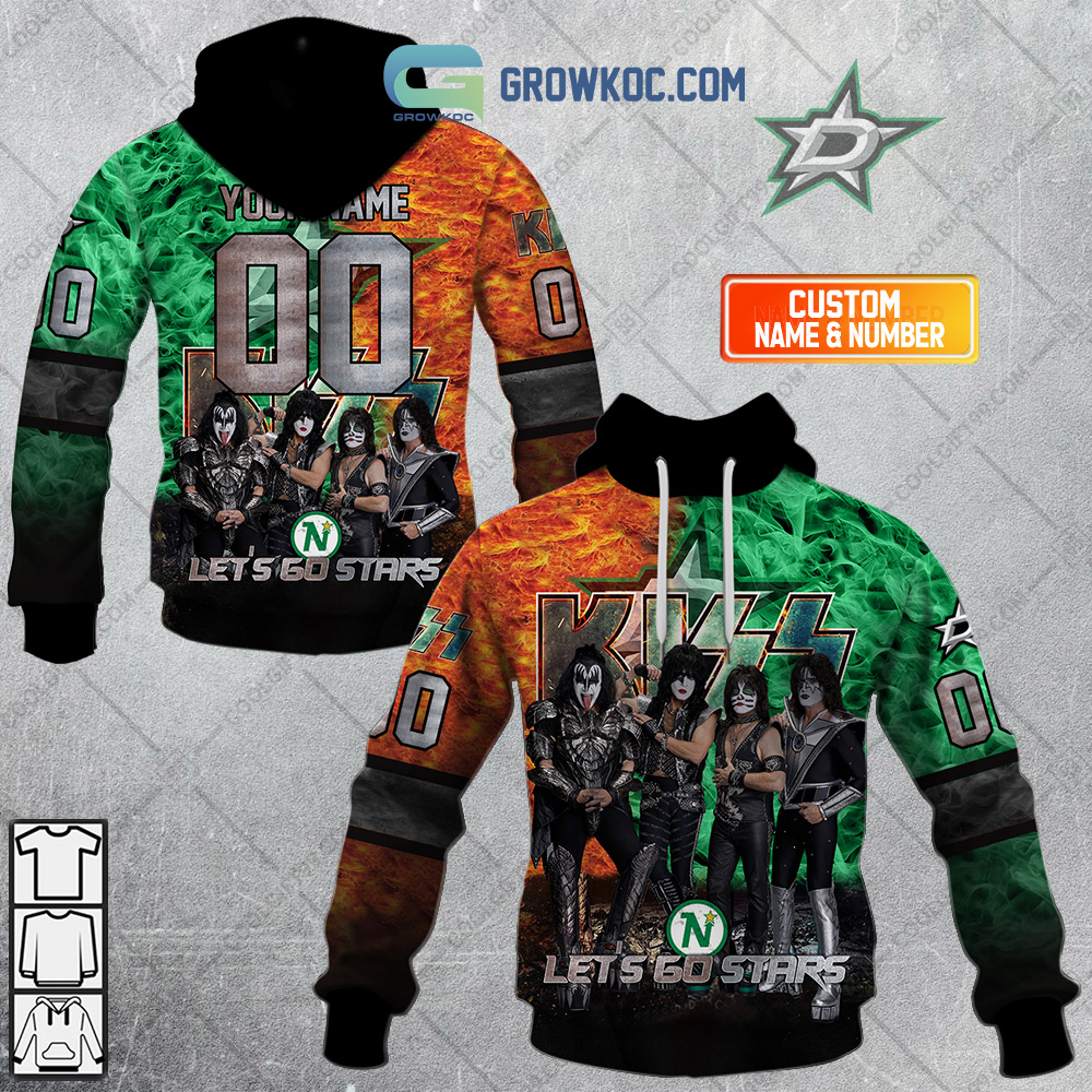 NHL Dallas Stars Personalized Let's Go With Kiss Band Hoodie T Shirt