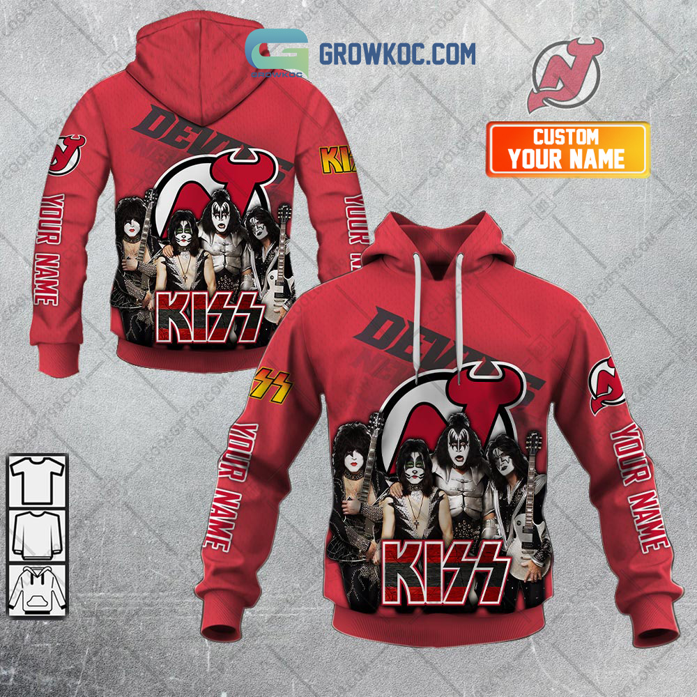 NHL New Jersey Devils Personalized Collab With Kiss Band Hoodie T Shirt