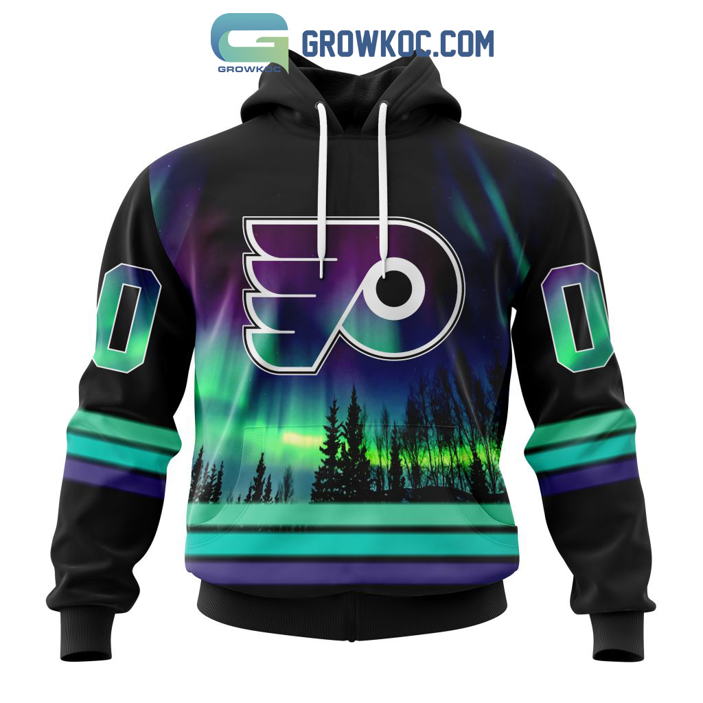 NHL Philadelphia Flyers Personalized Special Design With Northern Lights Hoodie T Shirt