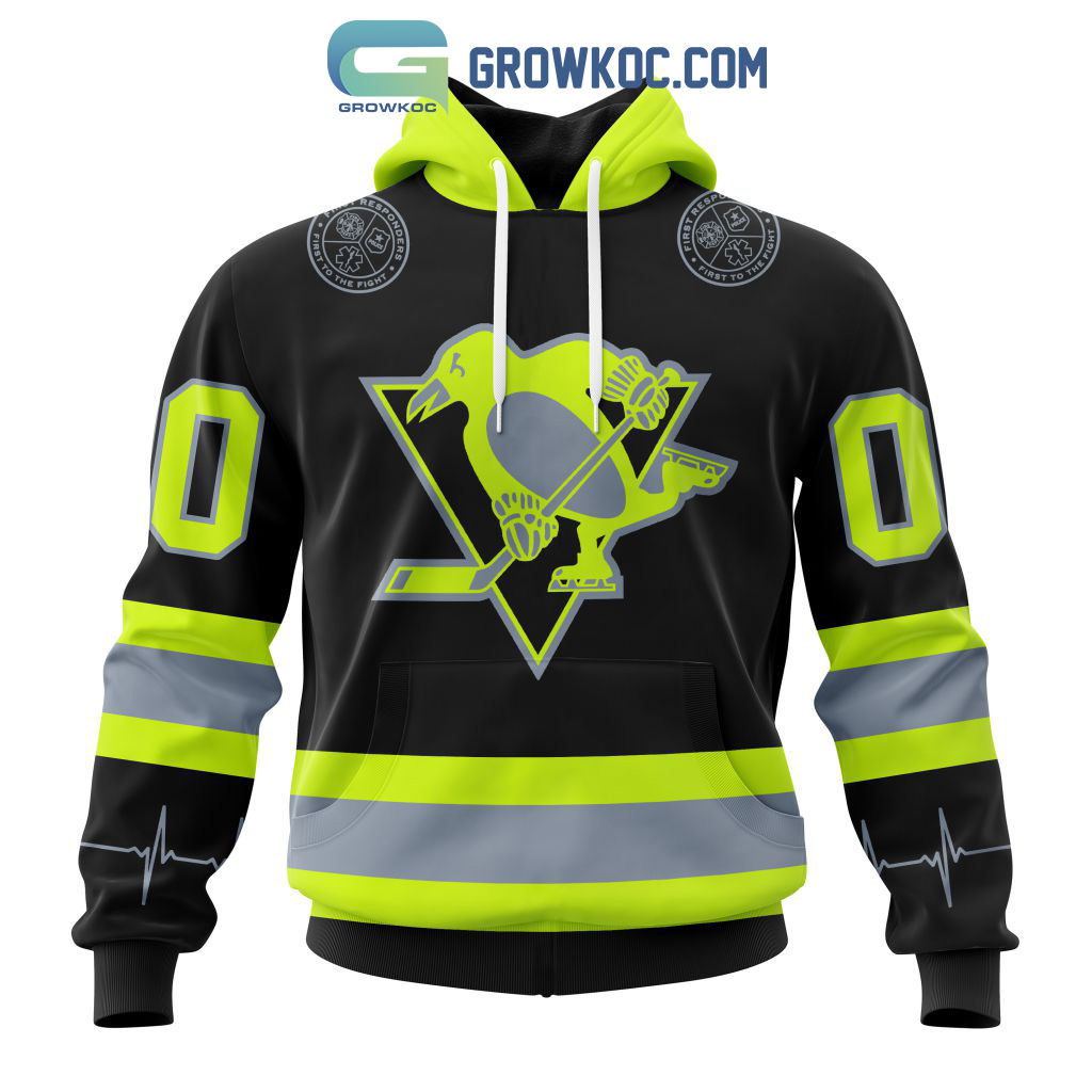 NHL Pittsburgh Penguins Personalized Special Unisex Kits With FireFighter Uniforms Color Hoodie T-Shirt
