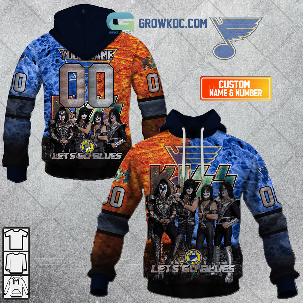 NHL St. Louis Blues Personalized Let's Go With Kiss Band Hoodie T Shirt