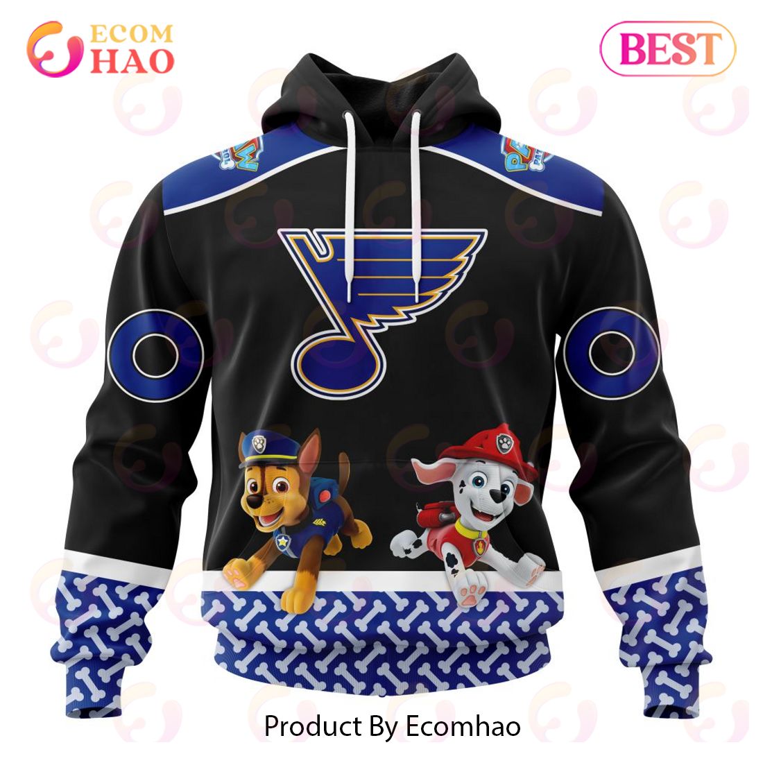 NHL St. Louis Blues Special Paw Patrol Design 3D Hoodie