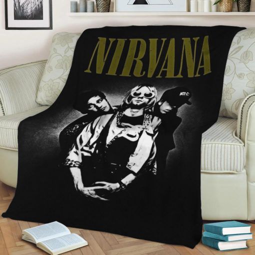 Nirvana Band Best Seller Fleece Blanket Gift For Fan, Premium Comfy Sofa Throw Blanket Gift H99