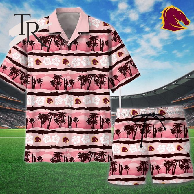 NRL Brisbane Broncos Personalized Unisex Hawaiian Shirt And Short Pants For Fan - Limited Edition