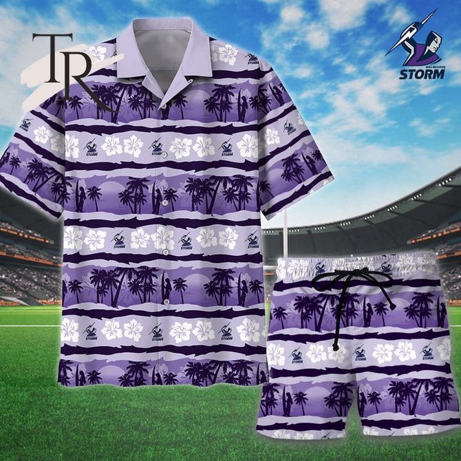 NRL Melbourne Storm Personalized Unisex Hawaiian Shirt And Short Pants For Fan - Limited Edition