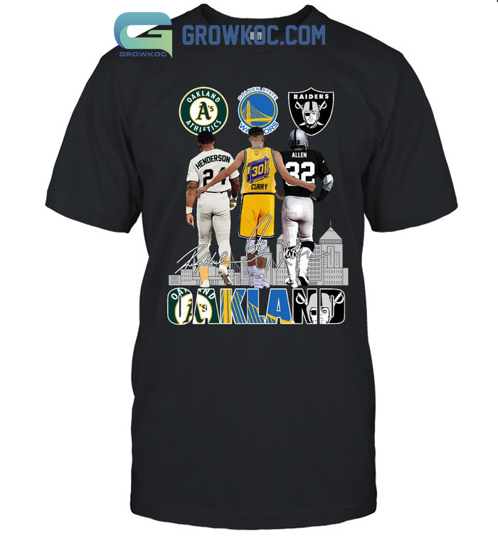 Oakland Athletics Henderson Golden State Warrios Curry Raiders Allen T shirt