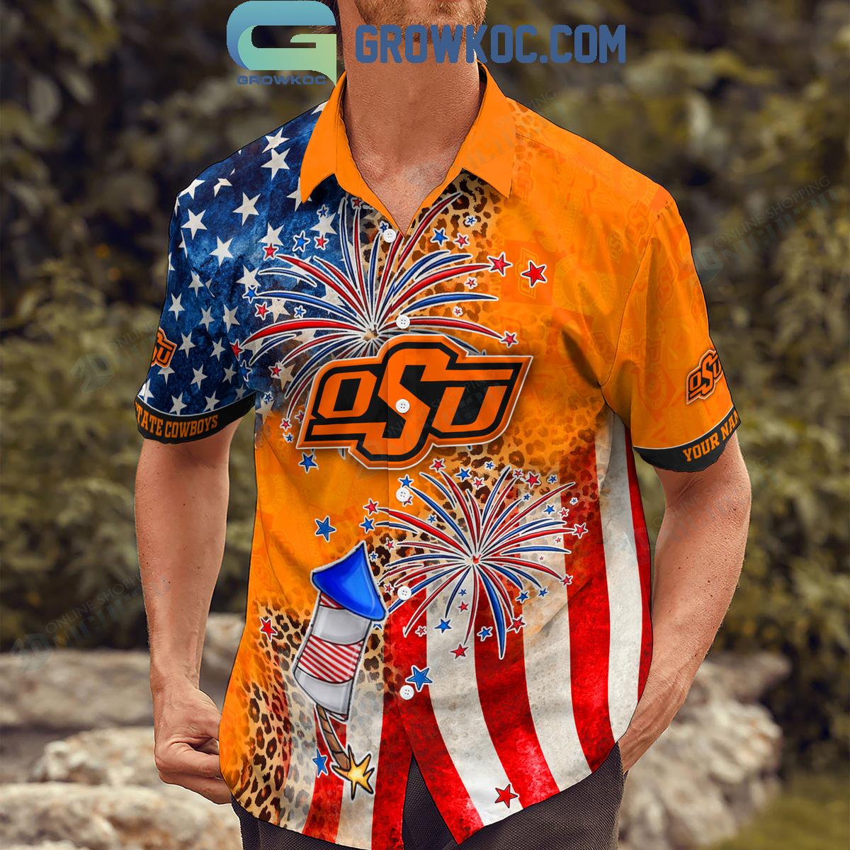 Oklahoma State Cowboys Celebrating Happy 4th Of July Hawaiian Shirts