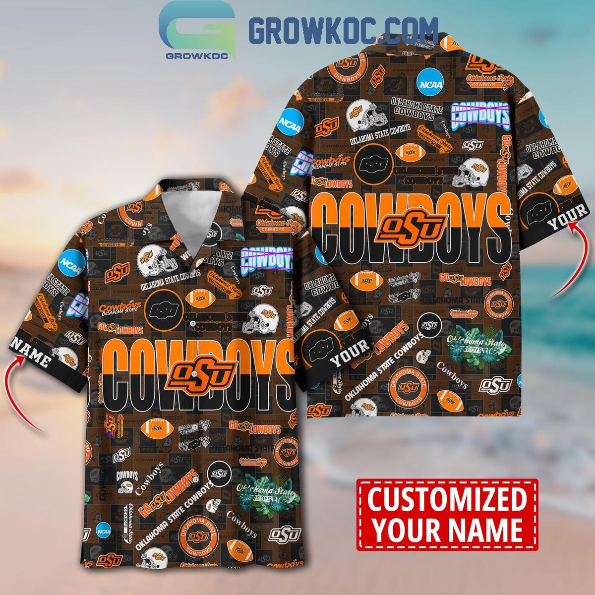 Oklahoma State Cowboys Solgan Go Cowboys True Fan Spirit Personalized Hawaiian Shirts