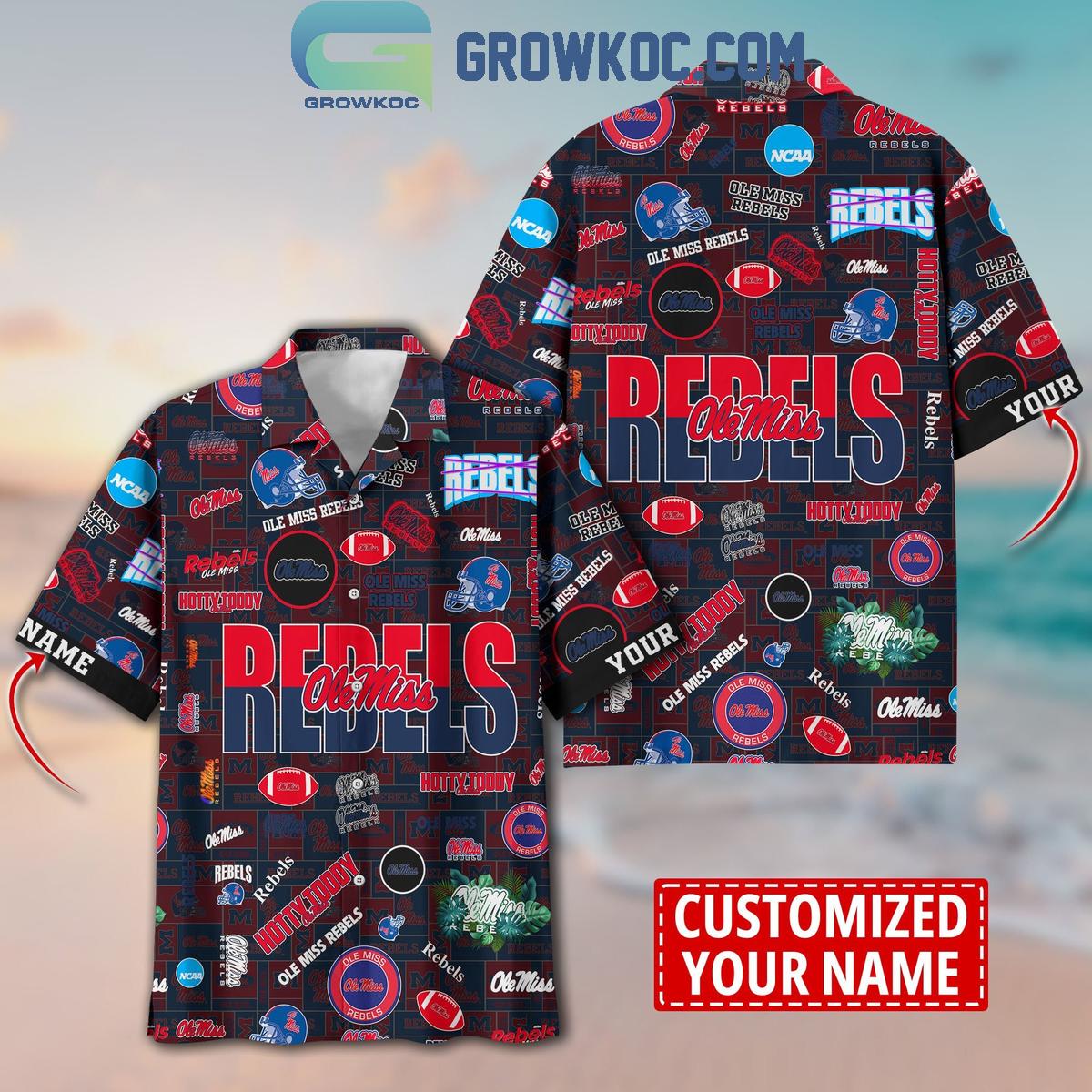 Ole Miss Rebels Solgan Hotty Toddy True Fan Spirit Personalized Hawaiian Shirts